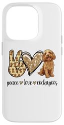 Cute Illustration for Owners Peace Love Cockapoo Lover Custodia per iPhone 14 Pro