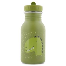 Trixie Drinking Bottle - Mr. Dino - 350ml Stainless Steel Water Bottle for Kids - Green - Leakproof - Eco-Friendly and BPA-Free