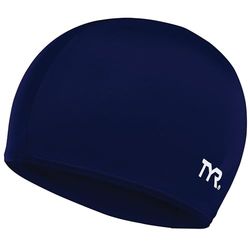 TYR Mixte Solid Bonnet de bain lycra, NAVY, Taille unique EU