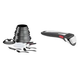 Tefal Ingenio Daily Chef ON 20 pieceNon-Stick Pan Set, 22&24&26&28 cm Frying pans, 16&18&20 cm Sauce & Ingenio Premium Handle, Stainless Steel, Stackable, Removable, 100 Percent Safe, 10 Year Guara