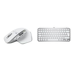 Logitech MX Master 3S for Mac - Wireless Bluetooth Mouse with Ultra - Pale Grey & MX Keys Mini for Mac Minimalist Wireless Keyboard, Compact, Bluetooth, Backlit Keys, USB-C, Tactile Typing