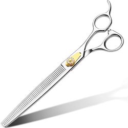 Gimars 8 Pulgadas Afiladas 26 Dientes Profesional Del Perro De Servicio Pesado 440C De Acero Inoxidable Tijeras Ergonómicas Para Perros, Gatos y Otros Animales De Compañía