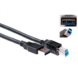 Eminent USB 3.0, 1 m 1 M USB A USB B 1 m USB Cable – USB Cable (1 m, Black (Gen 1), USB A, USB B, male/male, 3.0, Black)
