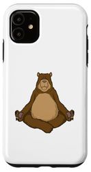 Carcasa para iPhone 11 Oso de meditación de yoga