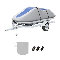 VEVOR Watermotorhoes, waterdichte PWC afdekking, 3200-3420 mm, 600D Marine Grade Oxford PU-weefsel, UV-bestendige afdekking met riem, bootafdekkingen jacht