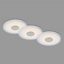 BRILONER - Set van 3 LED inbouwspots plafond, 650 lumen inbouwspots led, LED inbouwspot badkamer, inbouwspot badkamer IP44, aluminiumkleurig, 120x36 mm (DxH)