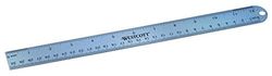 Westcott E-14175 00 Righello in alluminio, infrangibile, 30 cm, scala in cm e pollici, blu