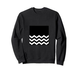 Patrón de cheurón blanco y negro grande, colores lisos en zig zag Sudadera