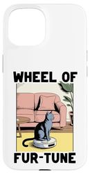 Wheel Of Fur-Tune Robot Vacuum Cleaner Funny Cat Case for iPhone 15
