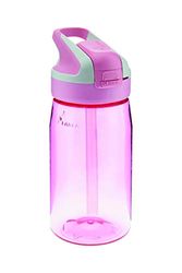 Laken Water fles voor kinderen, herbruikbare kinderfles Tritan met automatische top met veiligheid met veiligheidsafsluiting en stro. Zonder BPA. 450 ml. Roze