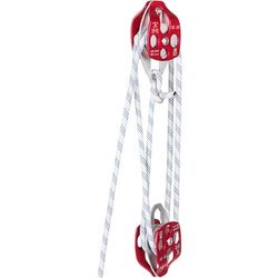 VEVOR Dubbel blok met gevlochten touw, 12 mm x 46 m, dubbelblok-klimsysteem, breuklengte 35 cm, hoge sterkte, voor gebruik binnen, buiten, amateurs en sporten