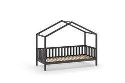 Vipack Bed, Solid, Pine, Anthracite, Single