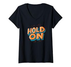 Donna Hold on Speech Costume per adulti e bambini Maglietta con Collo a V