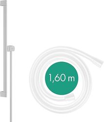 hansgrohe Unica Puro S - Set per Doccia con Asta Doccia (0,65 M) E Tubo Flessibile (1,60 M), Bianco Opaco