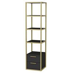 WELL HOME MOBILIARIO & DECORACIÓN Boekenkast, 100% melaminecoating, antraciet-goud
