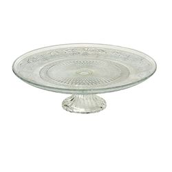 Boltze Bandeja, bandeja e socorro de vidro com suporte, diâmetro aprox. 25 cm