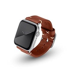 JT Berlin "Alex Vintage" armband voor Apple Watch 42 mm / 44 mm lederen armband [Watch SE, Series 6 / 5 / 4 / 3 / 2 / 1, zacht lederen reserveband, roestvrijstalen sluiting] bruin (maat S/M)