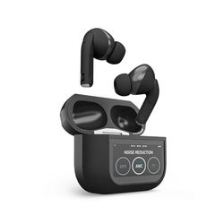 SBS Mood TWS – Auriculares in-Ear ANC antirruido con Pantalla LCD táctil, True Wireless Stereo, Funda de Carga, Controles táctiles, Modo Transparencia, para Smartphone, Tablet portátil, Negro