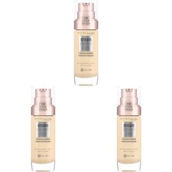Maybelline Foundation, Dream Radiant Liquid Hydrating Foundation with Hyaluronic Acid and Collagen - Lightweight, Medium Coverage Up to 12 Hour Hydration - 30 Sand (Pack of 3)