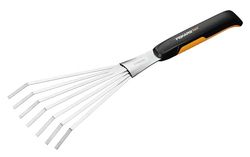 Fiskars Râteau à main, Longueur : 44,3 cm, Largeur: 12,5 cm, Noir/Orange, Acier inoxydable/Plastique, Xact, 1027044