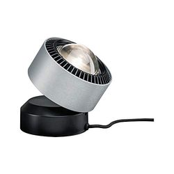 Paulmann 79718 lampe à poser LED Aldan incl. 1x3,5 watts gradable lampe de chevet Noir, Alu Luminaire à poser Blanc chaud 2700 K