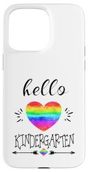 Hello Kindergarten Rainbow Heart Studenti Insegnanti Scuola Custodia per iPhone 15 Pro Max