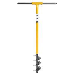 JCB Tarière de clôture professionnelle en acier tubulaire robuste de 100 x 250 mm avec poignée en T de 500 mm de largeur