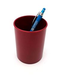 Alevar Pot à crayons de bureau en plastique, rond, diamètre 8 cm, hauteur 10 cm, lot de 1 pièce, couleur aléatoire