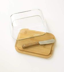 Pebbly NBA152 Set smörlåda och kniv, glas