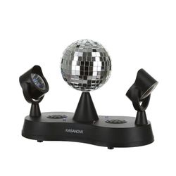 KASANOVA Altavoz Bluetooth con 2 altavoces y bola de discoteca