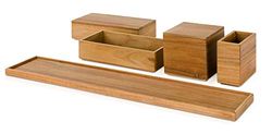 möve Teak Set de Rangement Accessoires de Bain, Teck, Wood
