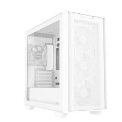 ASUS A21 Plus TG ARGB White White Micro-ATX Case (Support for 165 mm CPU Cooler, 360 mm radiators, 380 mm Graphics Card, ATX PSU, Hidden Connector Motherboard)