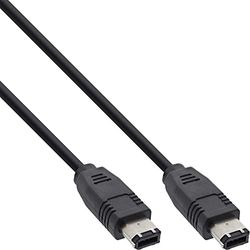 InLine 34055 - Cable FireWire IEEE1394 de 6 pines (macho/macho, 0,5 m), color negro