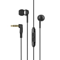 Sennheiser CX 80S oortelefoon met geïntegreerde slimme afstandsbediening met één knop — zwart
