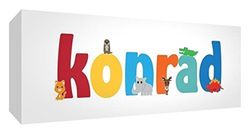 Little Helper KONRAD-515BLK-15DE Diamante Pulido para bebé, personalizado, con nombre de niño, Konrad, pequeño, 5 x 15 x 2 cm