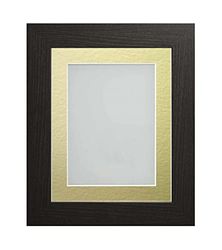 Frame Company Watson Black Picture Photo Frame fitted with Perspex, 10x10 inch with Gold Mount for image size 5x5 inch