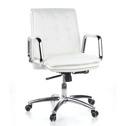 hjh OFFICE 600932 bureaustoel managersstoel VILLA 10 Napaleder Creme Wit, robuuste uitvoering, middelhoge rugleuning, ergonomisch