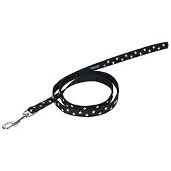 Wouapy Wouapy Star Lead voor hond, Zwarte riem in 20 mm breedte en 1 meter lengte