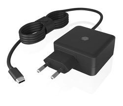 ICY BOX Caricabatterie da 65W USB-C, Caricatore PD 3.0, Alimentatore da 65 Watt per notebook, tablet, MacBook Air/Pro, smartphone e altro ancora, IB-PS111-PD