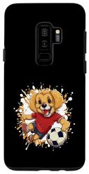 Carcasa para Galaxy S9+ Perro Golden Retriever jugando al fútbol | Comic Sports