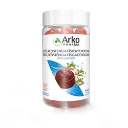 Arkopharma, Arkogummies Estrés, Resistencia Física y Emocional, concentradas en Ashwagandha, 60 caramelos goma sin azúcar, ayudar a resistir mejor el estrés, apto para veganos, complemento alimenticio