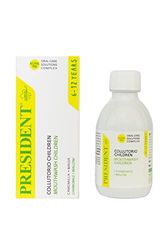 President COLLUTORIO CHILDREN per bambini da 6 a 12 anni. Antiplacca, anticarie, rinforza e protegge lo smalto dei denti. Senza alcool, Con tappo dosatore - 200 ml