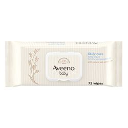 Aveeno Baby Daily Care Wipes (1 x 72 unidades), Toallitas húmedas suaves para bebés y niños, toallitas bebé con extracto de avena y aloe vera, sin perfume, sulfatos ni alcohol