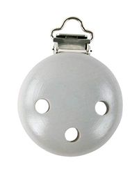 Rayher Clip pour attache tétine en bois FSC 100%, 37mm ø, gris clair, 62583408