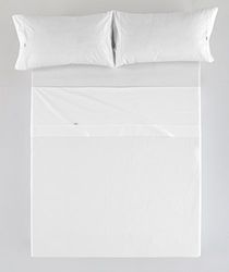Juego de sábanas color blanco Cama de 150 (4 piezas) - 100% algodón - 200 hilos