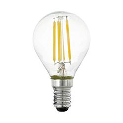 Eglo Lampadina a LED E14 dimmerabile a gradini, classica per illuminazione retrò, 4 Watt (equivalente a 40 Watt), 470 lumen, E14. luce bianca calda, 2700 Kelvin, lampadina LED Edison P45. Ø 4.5 cm