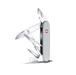 Victorinox Pioneer X Alox, Navaja suiza con 9 funciones, incluyendo hoja, tijeras y abrelatas, color plateado