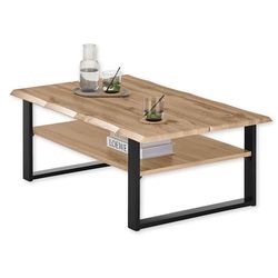 Stella Trading Venice Couchtisch Eiche Optik, Schwarz Tavolino di Alta qualità per Il Vostro Soggiorno, Legno ingegnerizzato Metallo, Rovere Wotan, 107 x 40 x 66 cm (B/H/T)