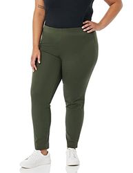 Amazon Essentials Pantalones tobillero con Cierre Lateral bielástico y Corte Entallado Mujer, Verde Oscuro, 44