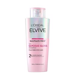 L'Oréal Paris L'Oreal Paris Elvive Glycolic Gloss Shampoo Gloss Complex Glycolic Acid, Fills Seals Hair Fibres, For Long-lasting, Smooth and Shiny Hair, Sulphate Free, Ideal for Dull Hair, 200ml